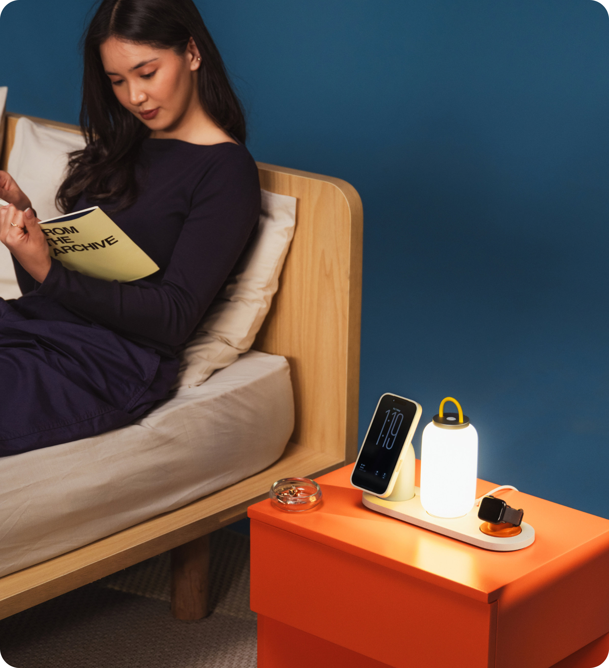 Unwind with Node. Soft light around you, power right where you need it.