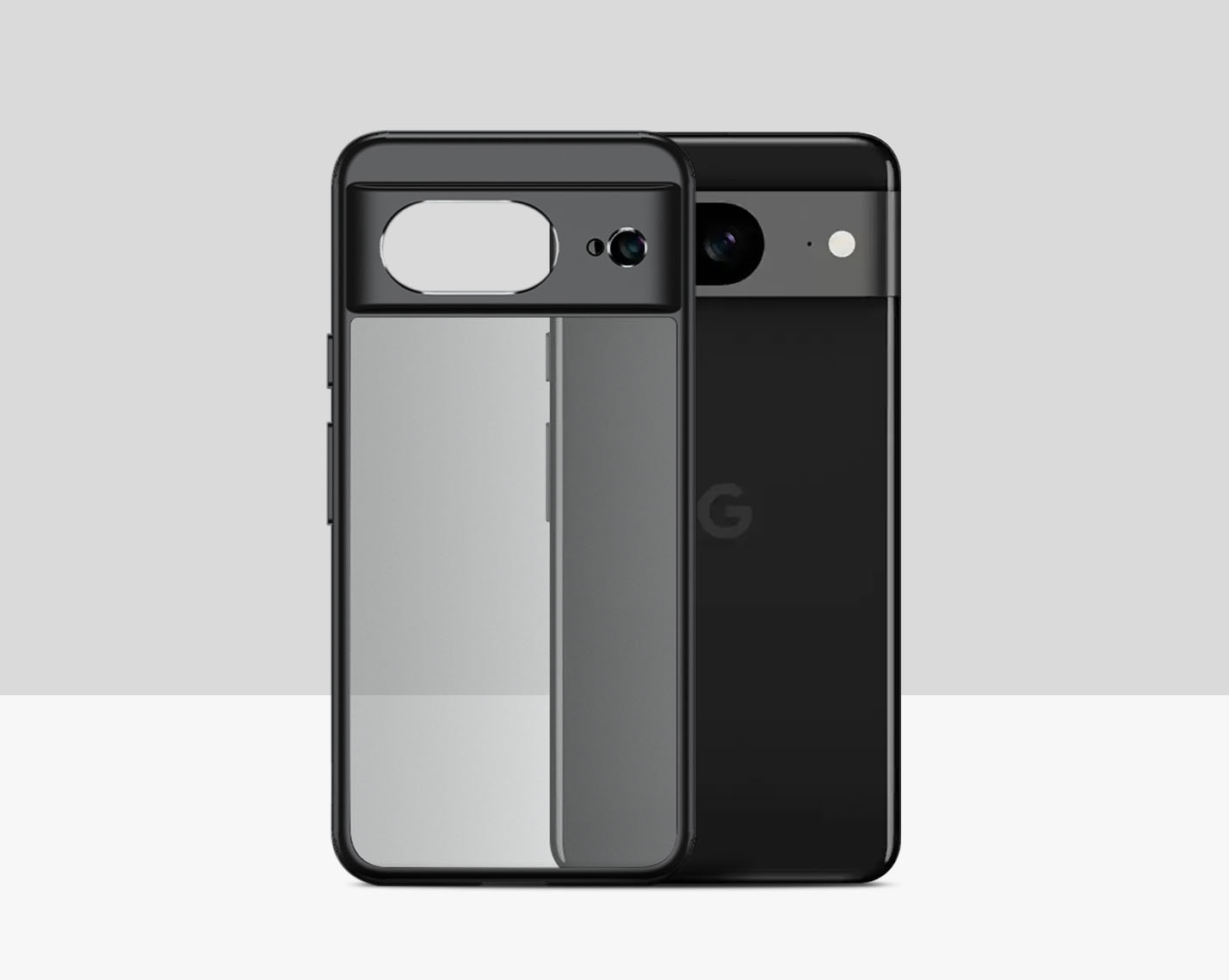 Black Frosted Clear Case Cover For Google Pixel 8 Pro