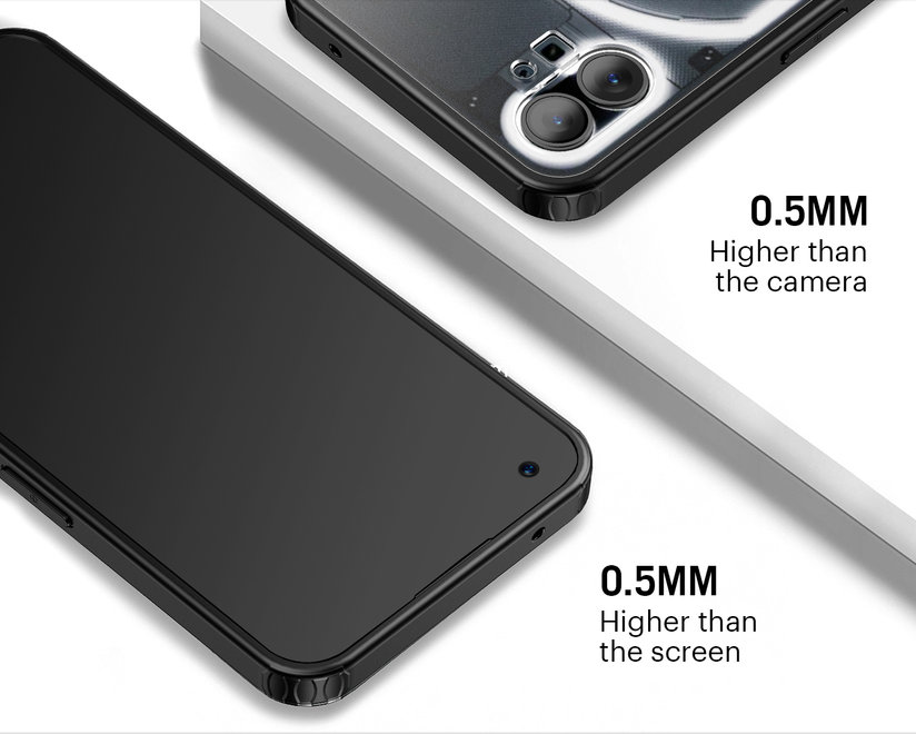 DailyObjects Black Frosted Clear Case Cover For Nothing Phone