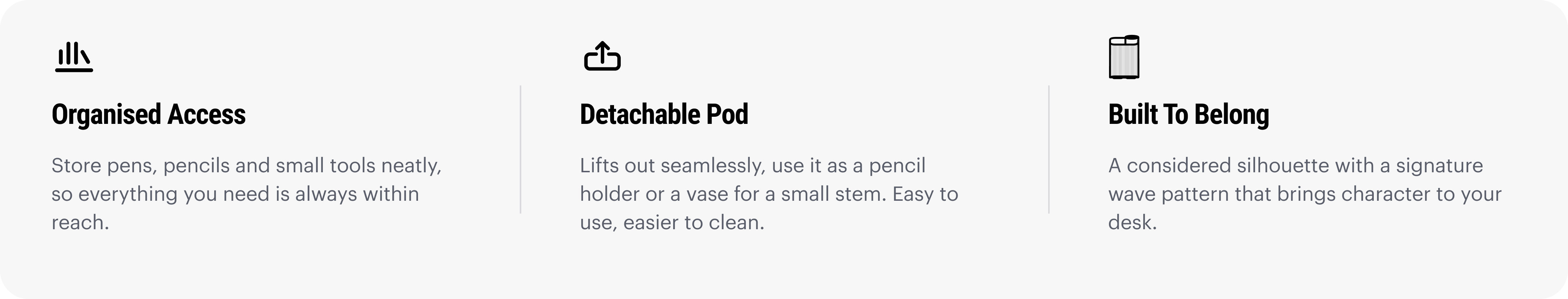 Pen Stand features