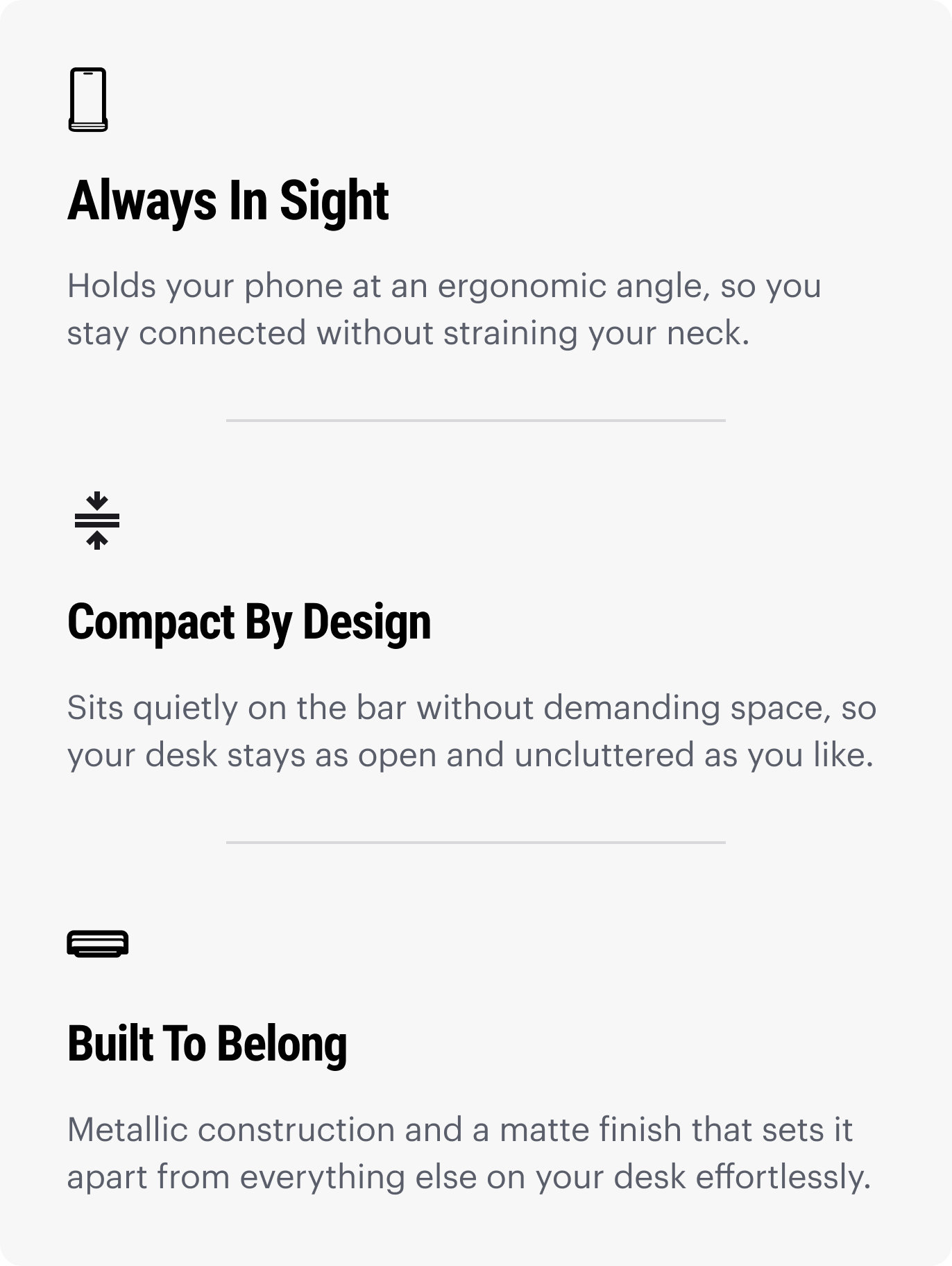 Phone Stand features