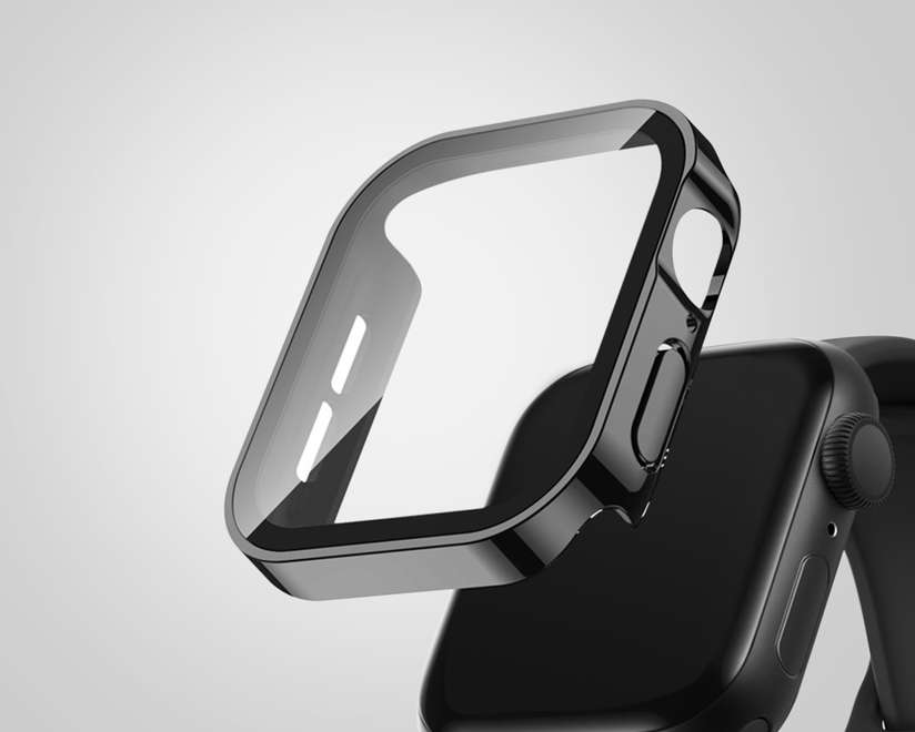 Black Sleek Fit Apple Watch Series Case with Screen Protector (44mm) Buy At  DailyObjects
