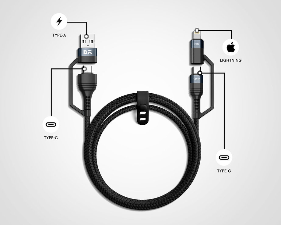 SURGE™ 4-IN-1 UNIVERSAL BRAIDED CHARGING CABLE