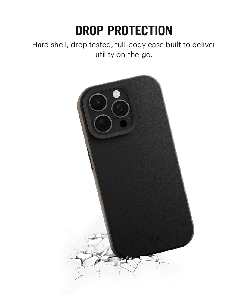 Black-Beige Leatherite MagSafe Phone Case Cover for iPhone 15 Pro