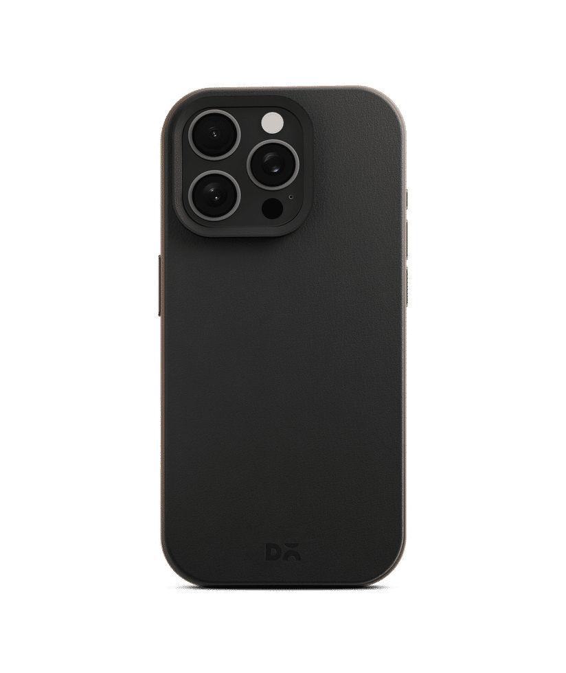 Black-Beige Leatherite MagSafe Phone Case Cover for iPhone 16 Pro