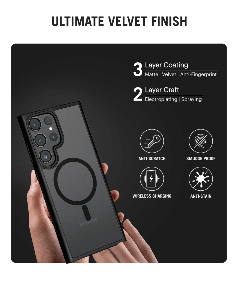 Black Nimbus Magnetic Phone Case Cover For Samsung Galaxy S23