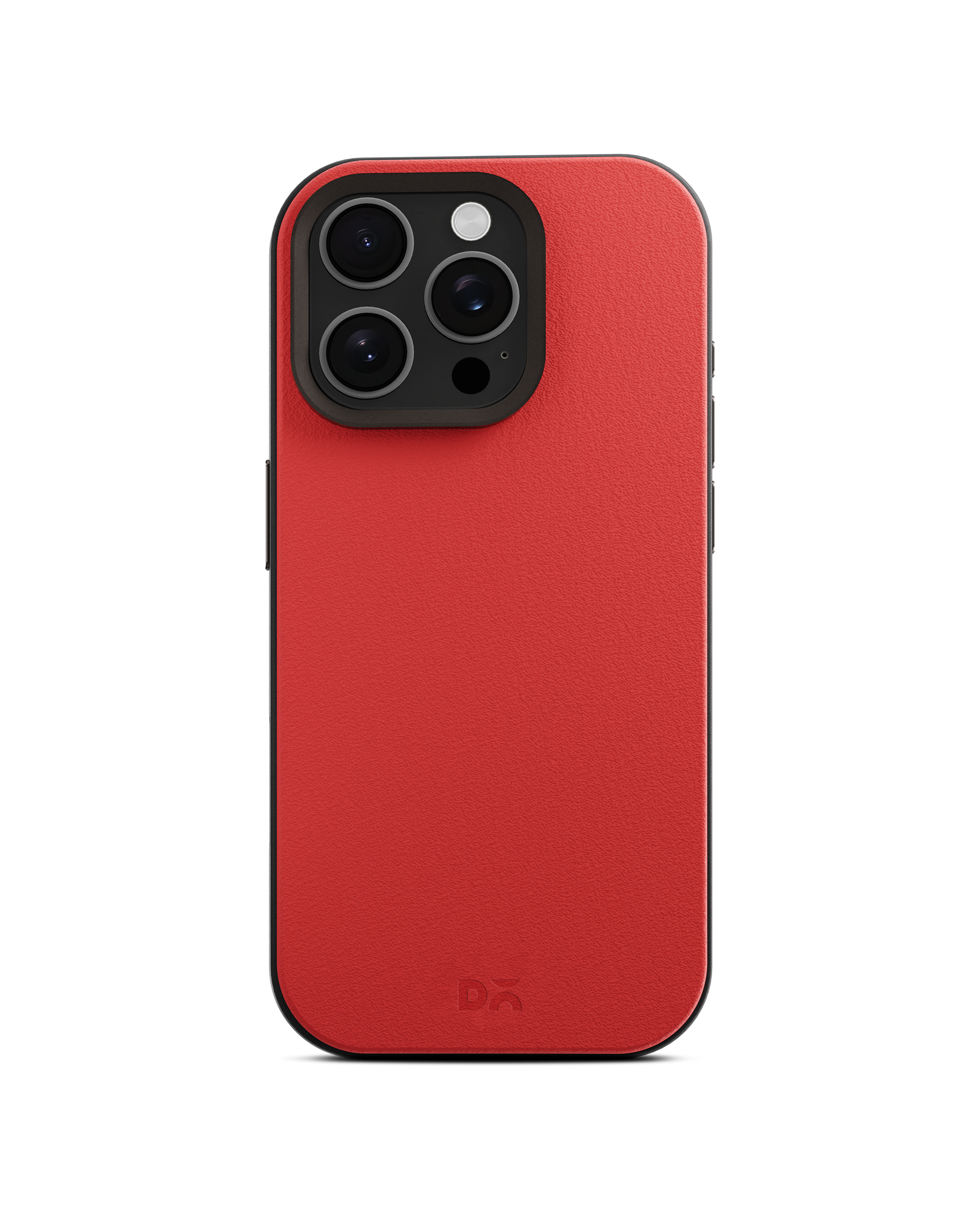 Crimson-Grey Leatherite MagSafe Phone Case Cover for iPhone 15 Pro