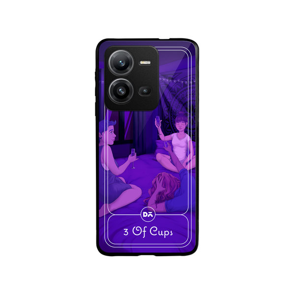 

DailyObjects 3 Of Cups Glass Case Cover For Vivo V25
