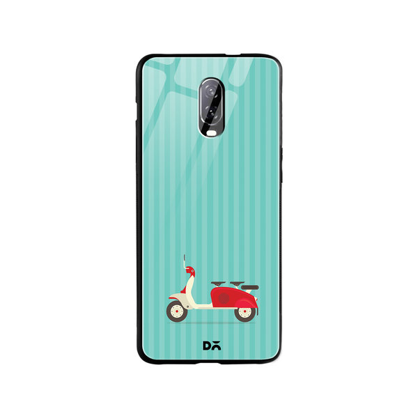 

DailyObjects 3 To Go Scooter Blue Striped Glass Case Cover For OnePlus 7