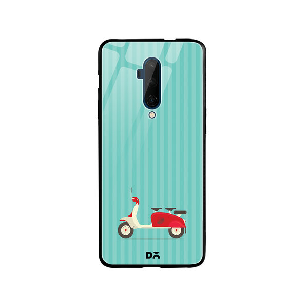 

DailyObjects 3 To Go Scooter Blue Striped Glass Case Cover For OnePlus 7T Pro