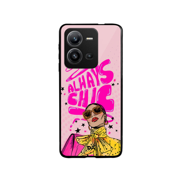 

DailyObjects Always Chic Glass Case Cover For Vivo V25