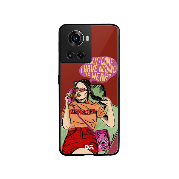 

DailyObjects Anti Social Babe Glass Case Cover For OnePlus 10R