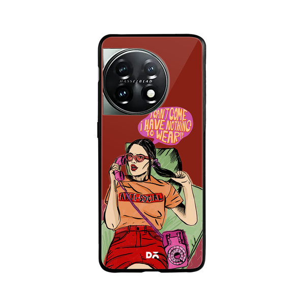 

DailyObjects Anti Social Babe Glass Case Cover For OnePlus 11 5G