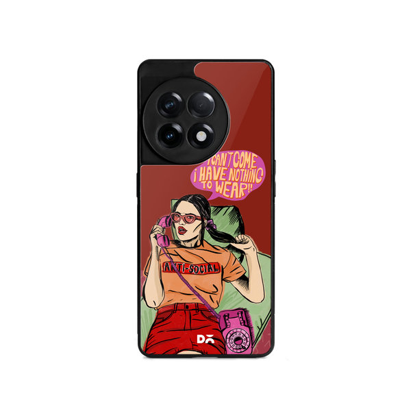 

DailyObjects Anti Social Babe Glass Case Cover For OnePlus 11R