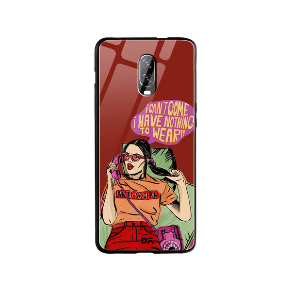 

DailyObjects Anti Social Babe Glass Case Cover For OnePlus 7