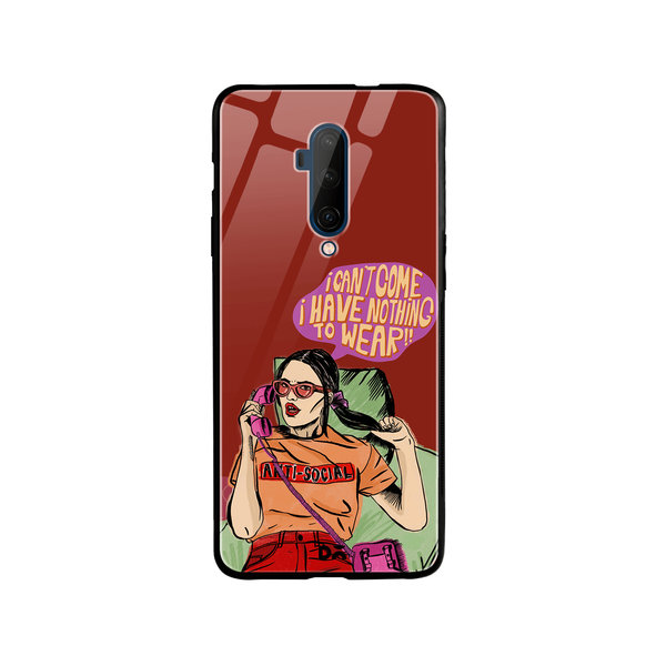 

DailyObjects Anti Social Babe Glass Case Cover For OnePlus 7T Pro