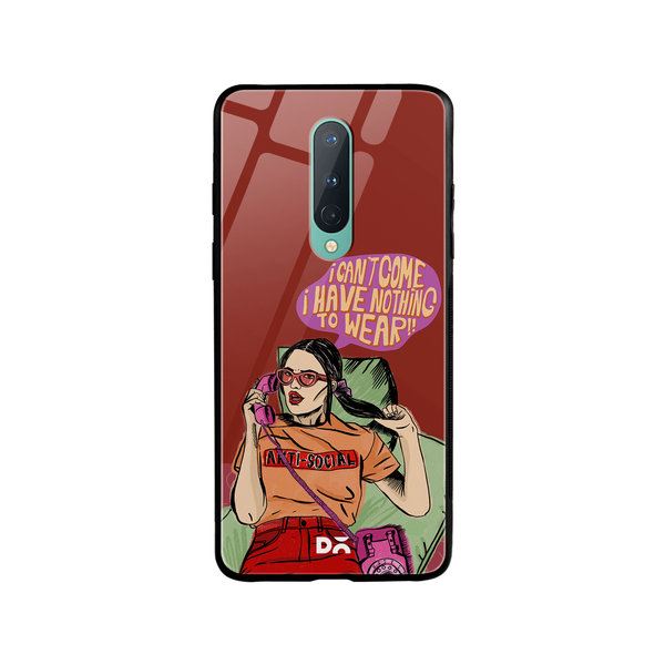 

DailyObjects Anti Social Babe Glass Case Cover For OnePlus 8