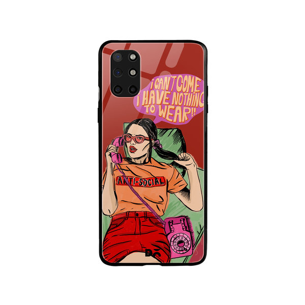 

DailyObjects Anti Social Babe Glass Case Cover For OnePlus 8T