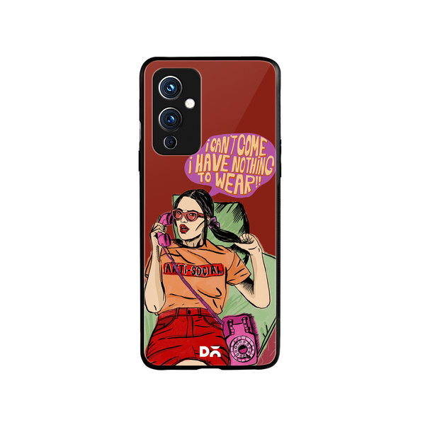 

DailyObjects Anti Social Babe Glass Case Cover For OnePlus 9
