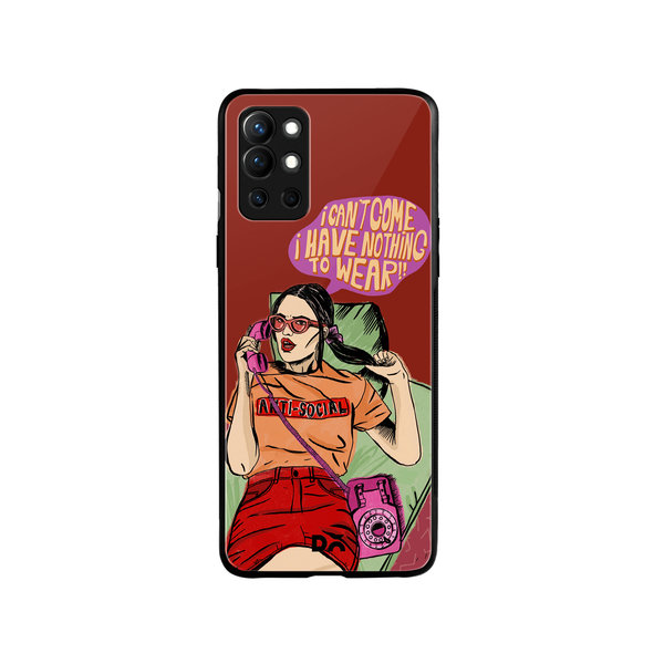 

DailyObjects Anti Social Babe Glass Case Cover For OnePlus 9R
