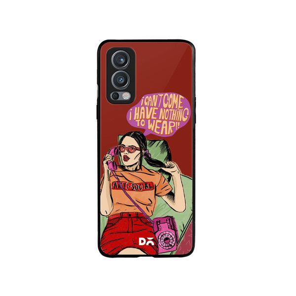 

DailyObjects Anti Social Babe Glass Case Cover For OnePlus Nord 2