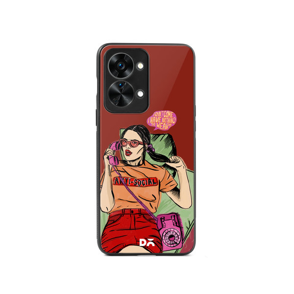 

DailyObjects Anti Social Babe Glass Case Cover For OnePlus Nord 2T
