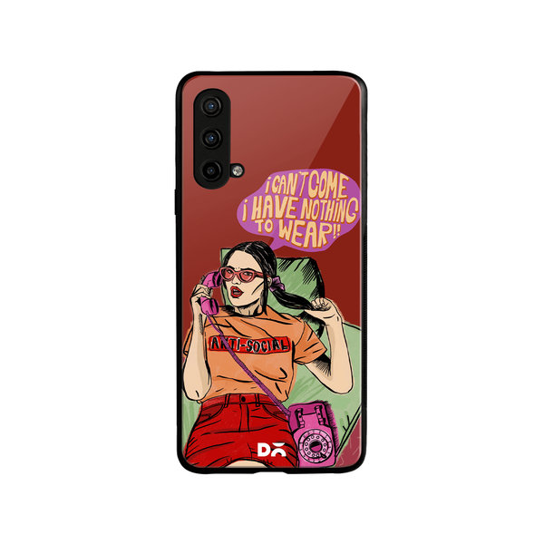 

DailyObjects Anti Social Babe Glass Case Cover For OnePlus Nord CE