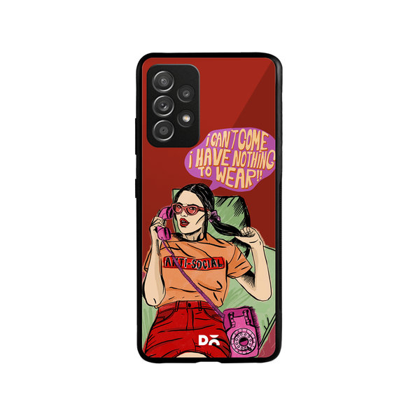 

DailyObjects Anti Social Babe Glass Case Cover For Samsung Galaxy A52