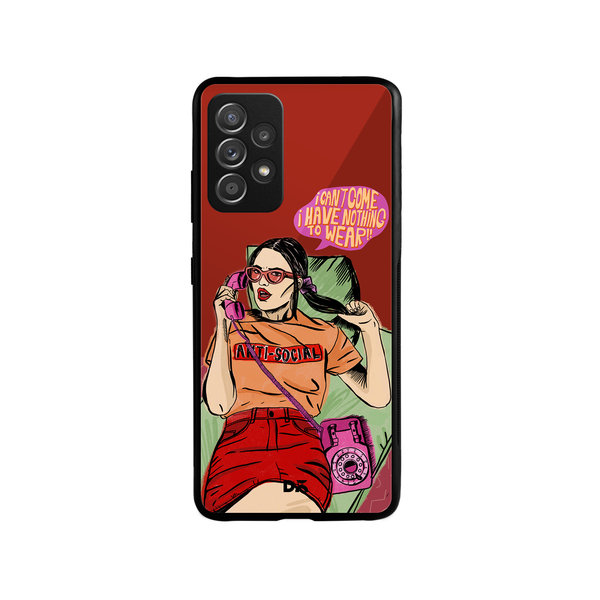 

DailyObjects Anti Social Babe Glass Case Cover For Samsung Galaxy A73