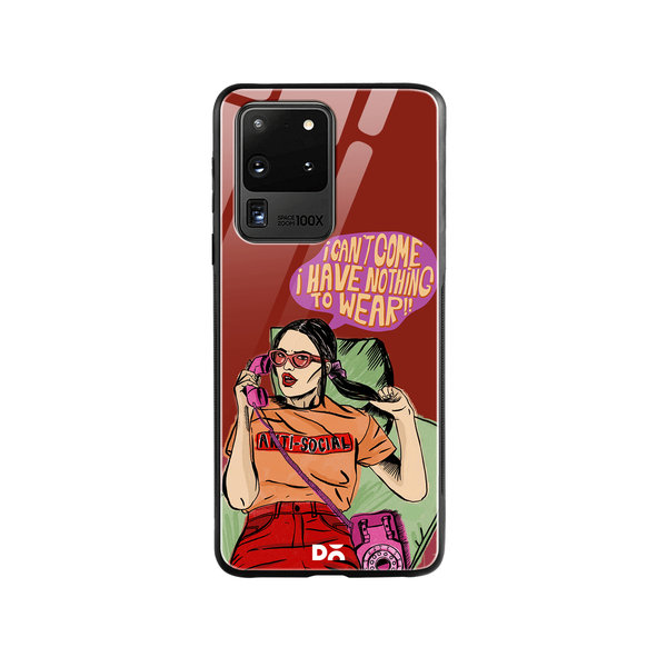

DailyObjects Anti Social Babe Glass Case Cover For Samsung Galaxy S20 Ultra
