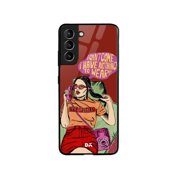

DailyObjects Anti Social Babe Glass Case Cover For Samsung Galaxy S21 FE