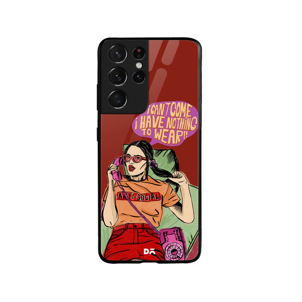 

DailyObjects Anti Social Babe Glass Case Cover For Samsung Galaxy S21 Ultra