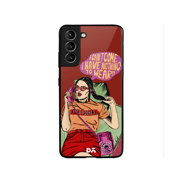 

DailyObjects Anti Social Babe Glass Case Cover For Samsung Galaxy S22 Plus