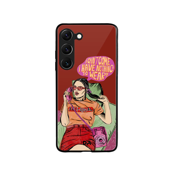 

DailyObjects Anti Social Babe Glass Case Cover For Samsung Galaxy S23 Plus