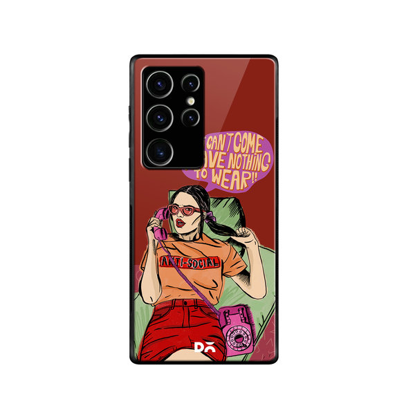 

DailyObjects Anti Social Babe Glass Case Cover For Samsung Galaxy S23 Ultra