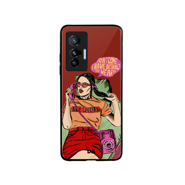 

DailyObjects Anti Social Babe Glass Case Cover For Vivo X70