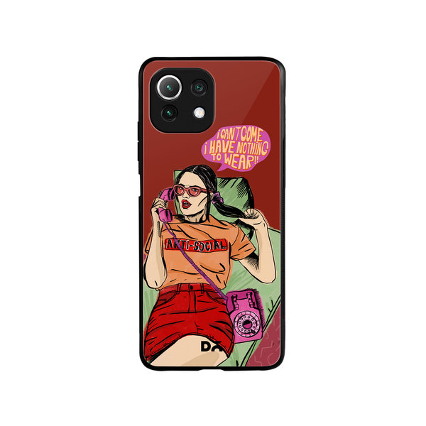 

DailyObjects Anti Social Babe Glass Case Cover For Xiaomi Mi 11 Lite