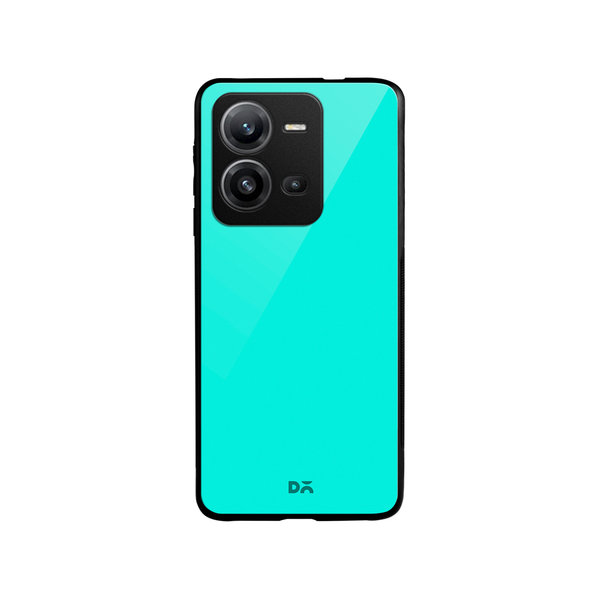 

DailyObjects Aqua Blue Glass Case Cover For Vivo V25