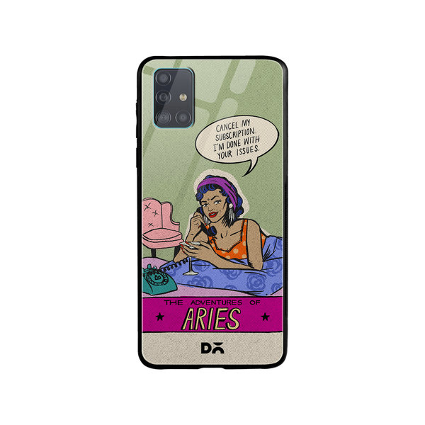 

DailyObjects Aries Glass Case Cover For Samsung Galaxy A71