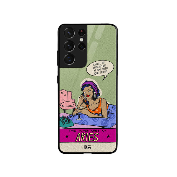 

DailyObjects Aries Glass Case Cover For Samsung Galaxy S21 Ultra