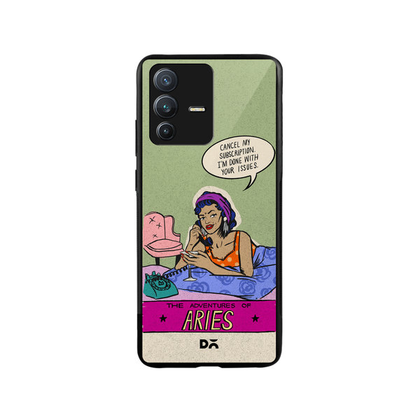 

DailyObjects Aries Glass Case Cover For Vivo V23 Pro