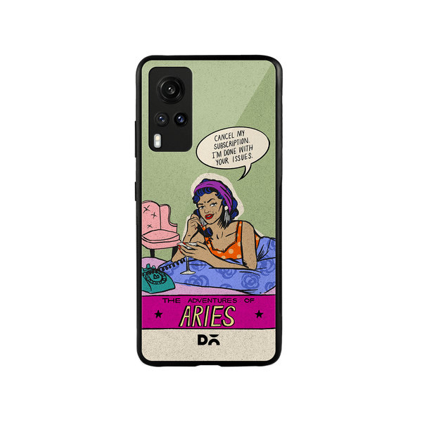 

DailyObjects Aries Glass Case Cover For Vivo X60