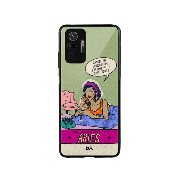 

DailyObjects Aries Glass Case Cover For Xiaomi Redmi Note 10 Pro