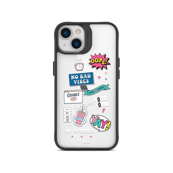 

DailyObjects Attitude Black Hybrid Clear Case Cover For iPhone 14 Plus