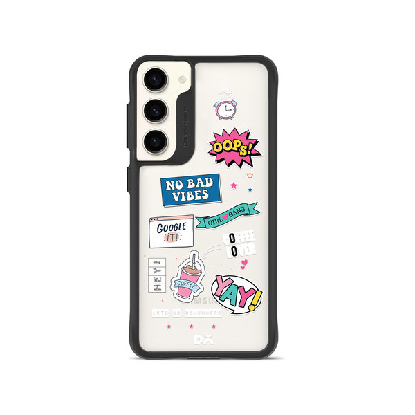 

DailyObjects Attitude Black Hybrid Clear Case Cover For Samsung Galaxy S23 Plus