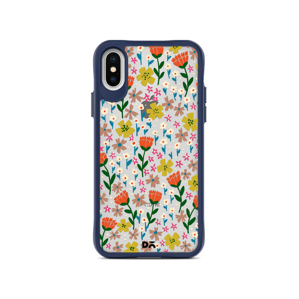 

DailyObjects Auburn Tulips Blue Hybrid Clear Case Cover For iPhone XS