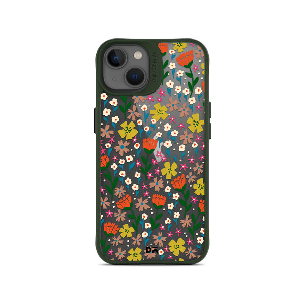 

DailyObjects Auburn Tulips Green Hybrid Clear Case Cover For iPhone 13 Mini
