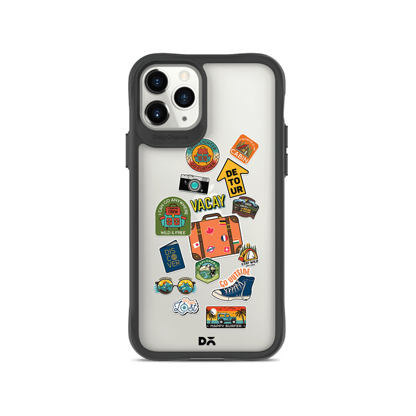 

DailyObjects Backpacking Black Hybrid Clear Case Cover For iPhone 11 Pro
