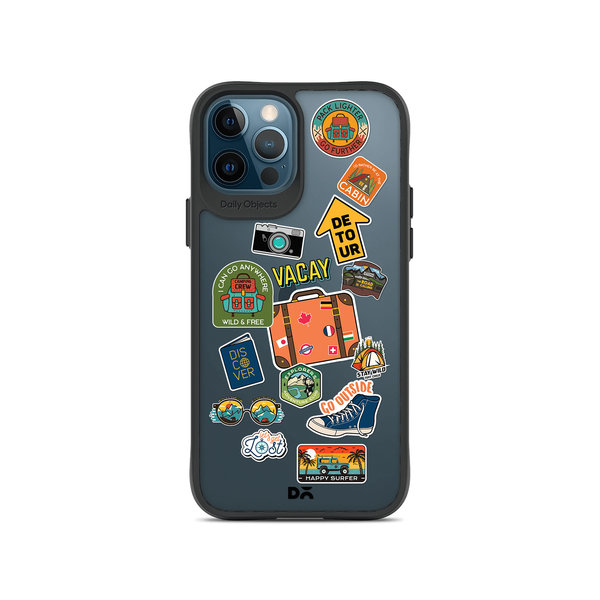 

DailyObjects Backpacking Black Hybrid Clear Case Cover For iPhone 12 Pro
