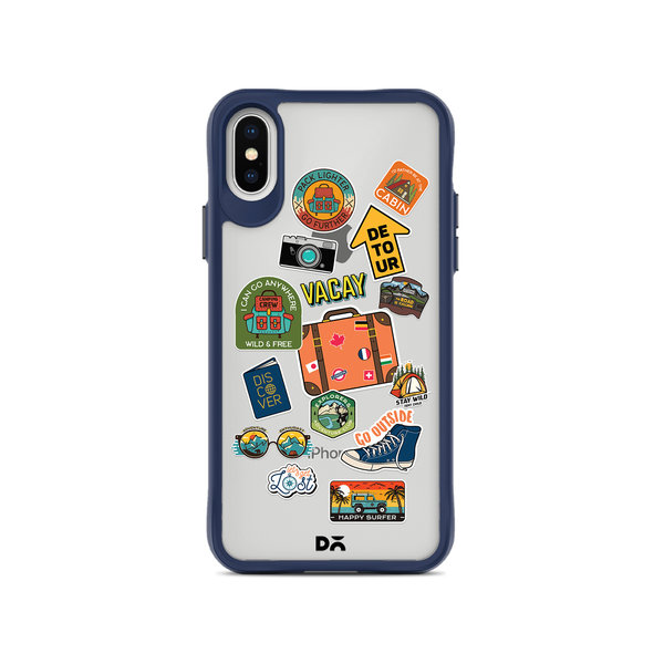 

DailyObjects Backpacking Blue Hybrid Clear Case Cover For iPhone XS